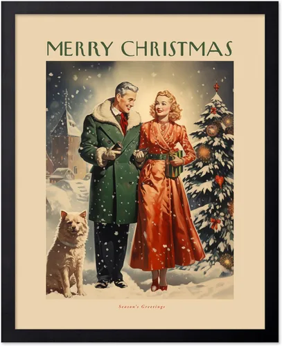 Vista 78 de Poster Master A Holly Jolly - Póster navideño, arte de invierno, diseño de pared moderno, regalo para hombres y mujeres, gran decoración para sala