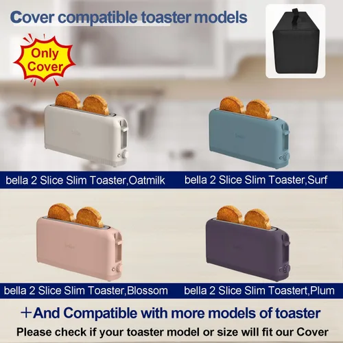 Vista 3 de Funda para Tostadora Bella de 2 Rebanadas Delgada, Funda para Tostadora de 2 Rebanadas, Impermeable Resistente al Calor A Prueba de Polvo Funda