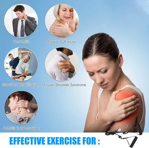 Vista 2 de ATENTO Sistema de polea de rehabilitación de hombro con asas de espuma│Polea de brazo con correa de puerta de anclaje múltiple para ejercicios