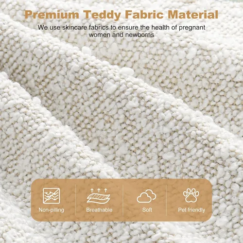 Vista 6 de Juego de 2 mecedoras eléctricas para guardería, tela de peluche agradable a la piel, silla reclinable giratoria dorada, silla de lactancia eléctrica