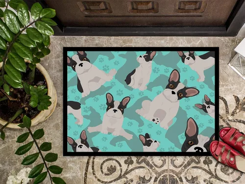Vista 3 de Caroline's Treasures Alfombrilla de Bulldog Francés Blanco y Negro para Interior o Exterior 24x36