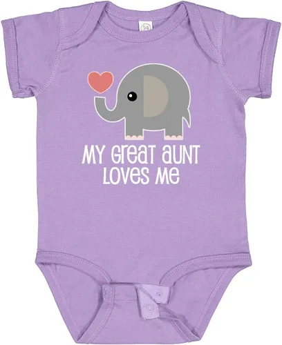 Vista 18 de inktastic Body para bebé Great Aunt Loves Me Elefante 0040 Negro