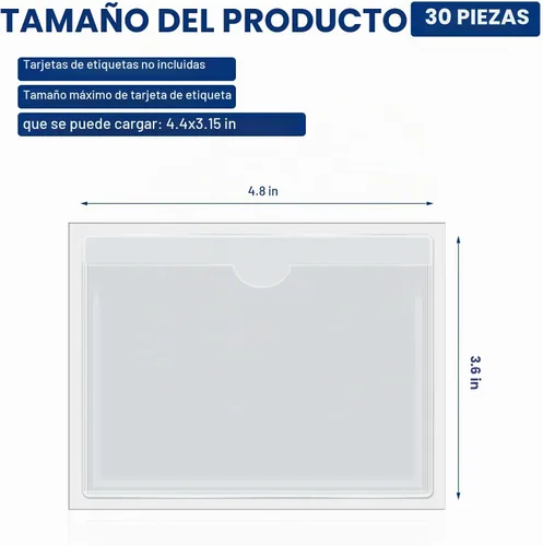 Vista 2 de Paquete de 30 bolsillos autoadhesivos para tarjetas de índice, con apertura superior, tarjetero ideal para organizar y proteger tus tarjetas