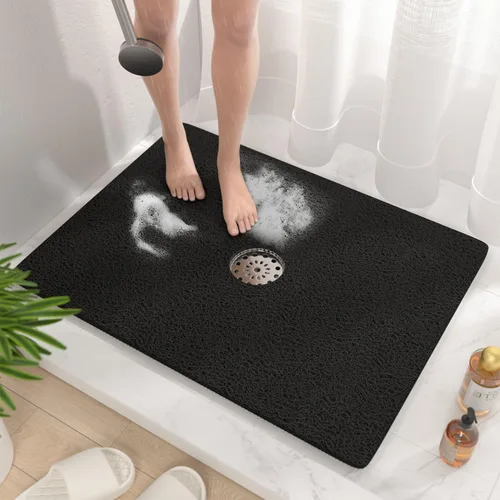 Vista 31 de HITSLAM - Tapete cuadrado para ducha, de 24 x 24 pulgadas, tapete de baño antideslizante para bañera, tapetes de baño de alcachofa de PVC suave