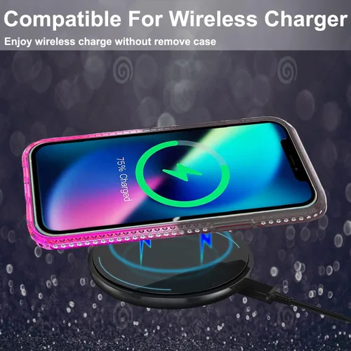 Vista 7 de STARSHOP Funda compatible con iPhone 11, con protector de pantalla de vidrio templado incluido: cubierta de arena movediza con purpurina flotante