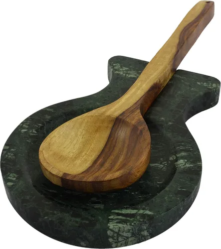 Vista 11 de Soporte para cuchara de mármol, soporte para cucharón, soporte de cuchara de mármol para estufa de cocina, resistente, apto para lavavajillas