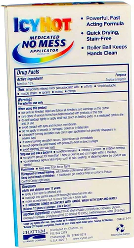 Vista 3 de Icy Hot Aplicador medicado sin desorden Max-Strength 2.5 onzas (2.5 fl oz) (paquete de 6)