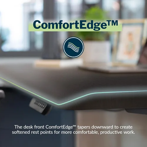 Vista 3 de Vari ComfortEdge - Escritorio de pie ajustable de 40 x 26 pulgadas, pequeño escritorio eléctrico de pie VariDesk para apartamento, dormitorio u