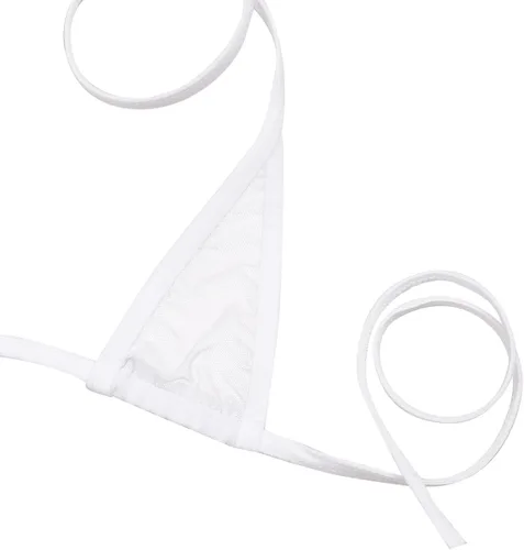 Vista 3 de Conjunto de bikini de malla transparente para mujer, camiseta sin mangas, tanga, tanga, traje de baño