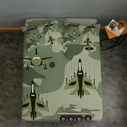 Vista 14 de Yasida Sábanas bajeras y fundas de almohada para cama individual de avión (1 sábana bajera y 1 funda de almohada), juego de sábanas para niños