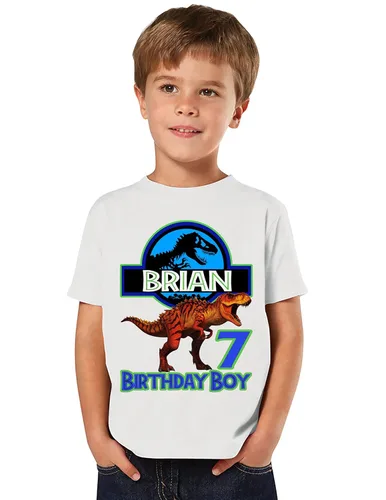 Vista 2 de Personalized Jurasic Birthday Shirt, Add Any Name and Age, Custom Shirts for a Jurasic Birthday Party, Family Matching Shirts.