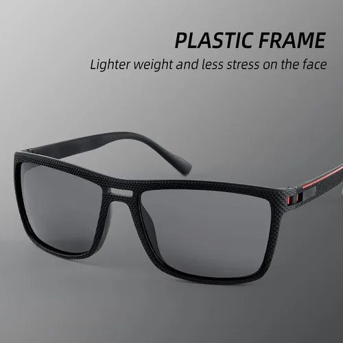 Vista 6 de Leaead Polarized Sunglasses for Men TR90 Rectangular Frame UV400 Protection Driving Mens Sun Glasses