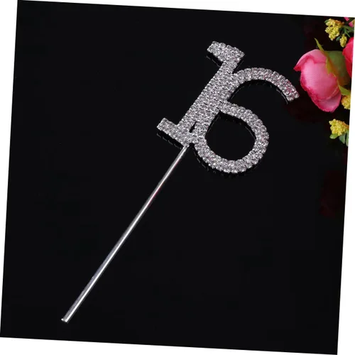 Vista 4 de LABRIMP Letra a Decor 16ª Decoración de diamantes de imitación para cupcakes de boda Cupcake Cups Decoración de cumpleaños, decoración de pastel
