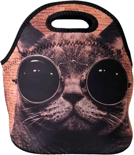 Vista 18 de allydrew Bolsa de almuerzo de neopreno aislada con cremallera para lonchera, plátanos y rayas