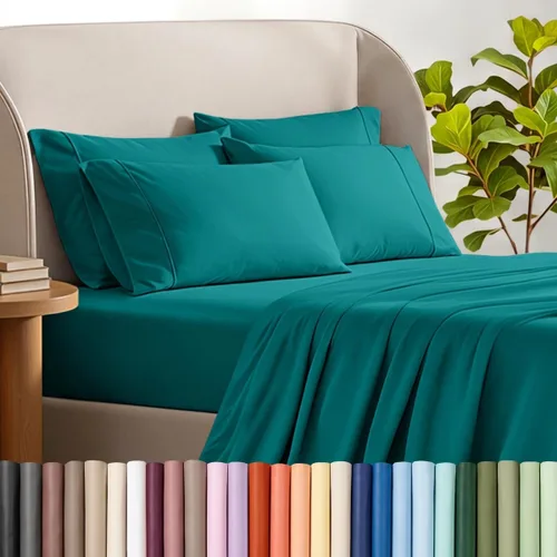 Vista 21 de Bare Home Hotel Luxury - Juego de sábanas Queen extra suave, 6 piezas, bolsillos profundos, ajuste fácil, refrescantes y transpirables, resistentes