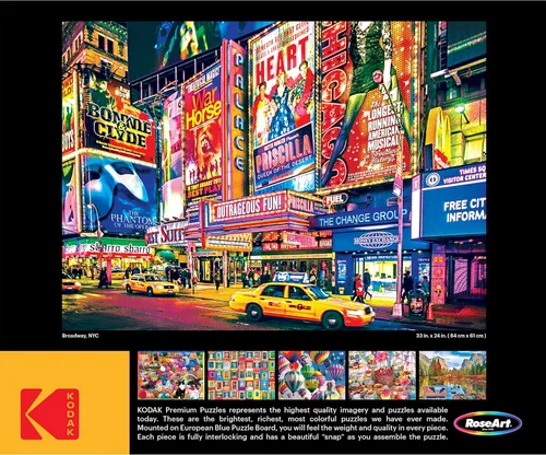 Vista 4 de RoseArt - Kodak Premium - Broadway, NYC - Rompecabezas de 1500 piezas para adultos