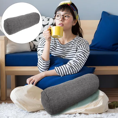 Vista 5 de Lurrose Almohada lumbar cervical para dormir, almohada cervical para el cuello, rollo de apoyo para el hogar, oficina, viajes