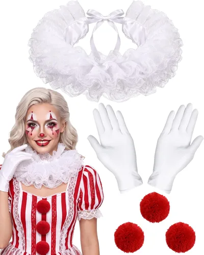 Vista 12 de Jecery 5 piezas de accesorios de payaso disfraz de Halloween Color 4