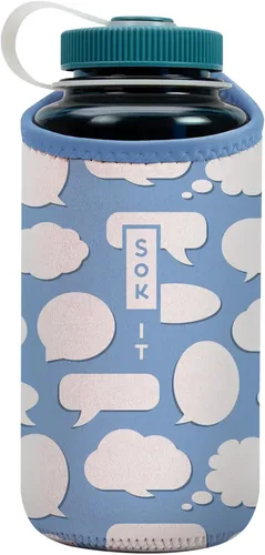 Vista 137 de Sok It BotlSok Funda para botella de agua con cubierta de neopreno aislante (Floral abstracto, se ajusta a CamelBak o Nalgene de 12 onzas)