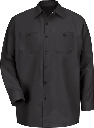 Vista 7 de Red Kap Camisa de trabajo industrial de manga larga para hombre Negro