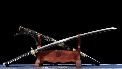 Vista 4 de Koubuse-tsukuri - Espada katana dorada hecha a mano, espada samurái japonesa real (espada completa), Catanas Japonesas Reales