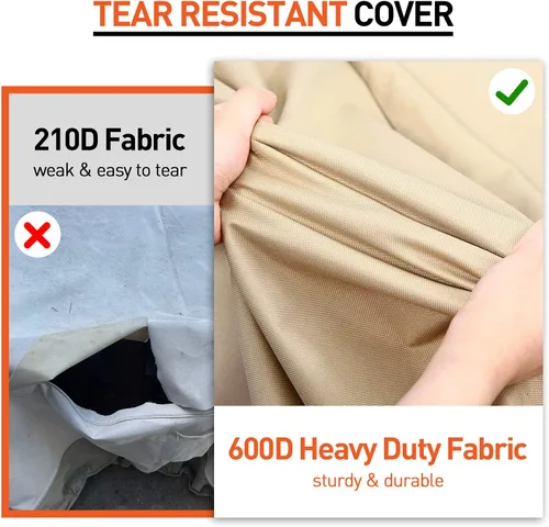Vista 3 de Funda para patio bistró, funda impermeable para muebles de exterior, funda resistente para mesa y sillas de bar, 80 pulgadas de largo x 32 pulgadas