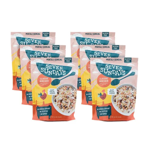 Vista 8 de Seven Sundays Farmers Market - Cereal orgánico Muesli de grosella y almendra, bolsa de 12 onzas, certificado sin gluten, sin OMG, sin azúcar