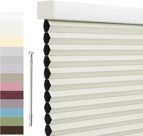 Vista 12 de Tonature Persianas Celulares de Tamaño Personalizado para Ventanas Cortinas Blackout sin Cordón Persianas Enrollables Protección UV Aislamiento