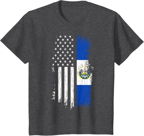 Vista 37 de Camiseta de la bandera de Estados Unidos salvadoreño - Camiseta de El Salvador USA