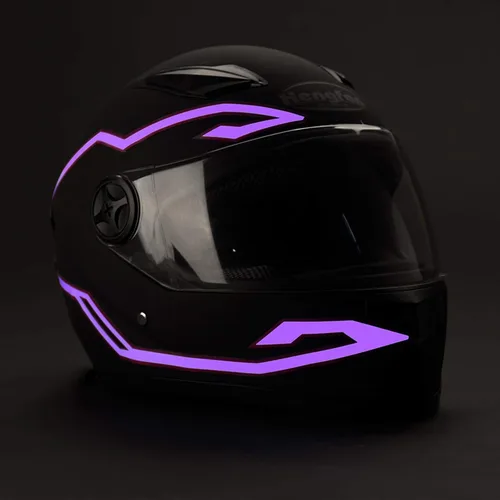 Vista 2 de JIGUOOR 4 luces LED para casco de motocicleta, 3 modos de luz LED para casco de motocicleta, kit de accesorios de decoración para motocicleta