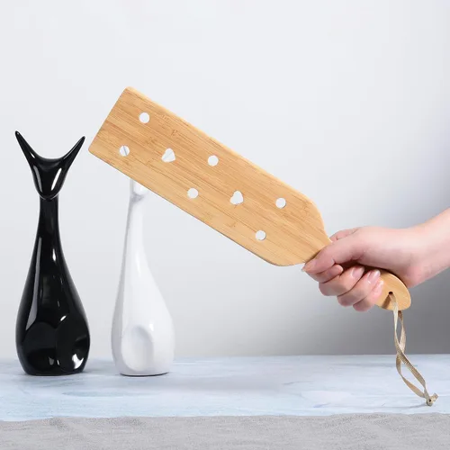 Vista 3 de HILAZA Paleta de madera de bambú, paleta de madera de 13.3 pulgadas con agujeros de flujo de aire