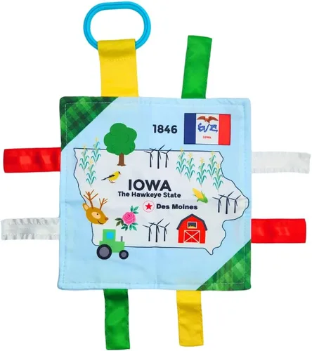 Vista 32 de Baby Jack & Co - Cochecito de juguete para bebés de 8 x 8 pulgadas con etiqueta del estado de Arkansas, juguetes arrugados para desarrollar cinco