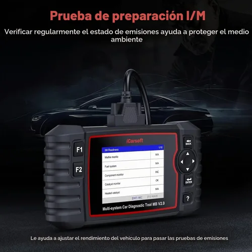 Vista 5 de iCarsoft MB V2.0 OBD2 escáner herramienta de diagnóstico para Benz/Sprinter/lector de código de sistema completo inteligente con 9 restablecimientos