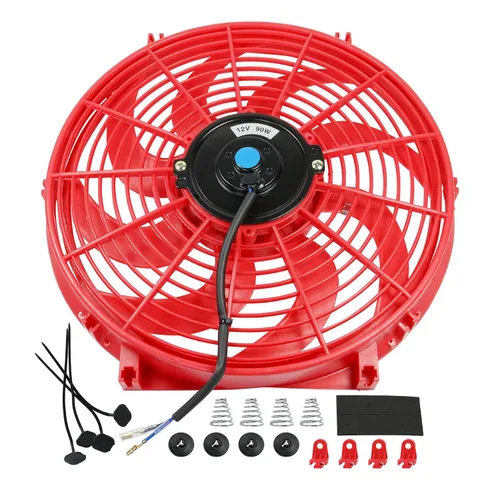Vista 14 de JDMSPEED Nuevo ventilador universal delgado de 12V para radiador eléctrico, empuje/tirar, 7" de pulgada, kit de montaje negro, 10 aspas