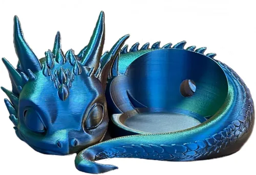 Vista 8 de Dragon - Soporte de altavoz para Echo Dot 4ª/5ª generación, soporte de escritorio impreso en 3D, negro (oro negro)