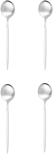 Vista 22 de Cuchara de té mate, cubiertos de acero inoxidable para café, vajilla pequeña agitadora de 5.11 pulgadas, color negro