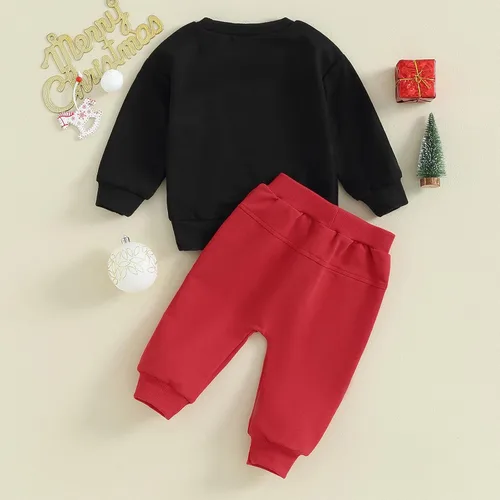 Vista 3 de Okbabeha Conjunto de sudadera de manga larga para el día de San Valentín para bebé niño y niño