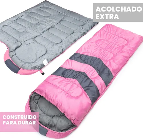 Vista 3 de MalloMe Sacos de dormir para adultos en clima frío y cálido – Saco de dormir para niños, niñas, niños – Accesorios ligeros esenciales de camping