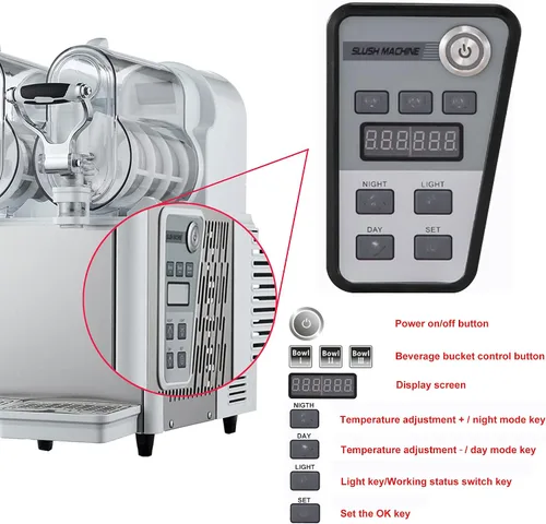 Vista 4 de Commercial and Home Slushy Machine,Commercial Slushy Machine Ice Cream Frozen Drink Maker,Juice Smoothie Margarita Frozen Drink Machine Ice Slush