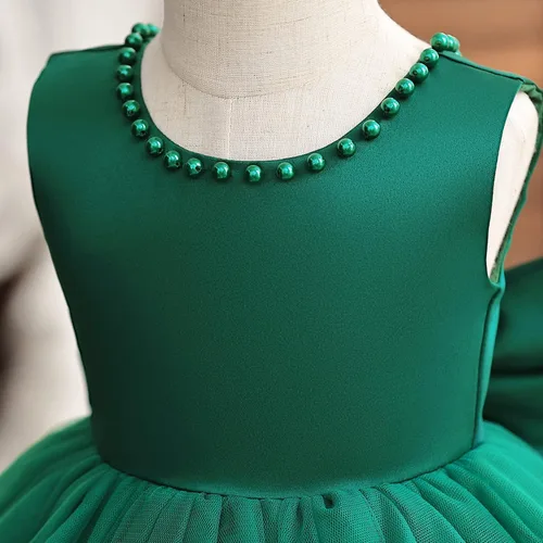 Vista 3 de NNJXD - Vestido de princesa de tul y manga larga de princesa para niña, niña pequeña y bebé, vestido floral de boda para niña