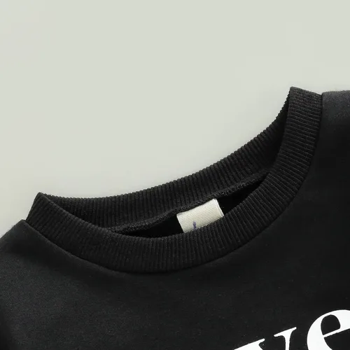 Vista 33 de Enterizo de manga larga con estampado de letras para bebés, niñas y niños