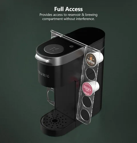 Vista 9 de GALVANOX Organizador acrílico para tazas K – Se adapta a Keurig K-Mini/K Mini-Plus (solamente), soporte para cápsulas de ahorro de espacio