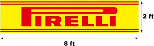 Vista 2 de Bandera de bandera de 2 x 8 pies compatible con decoración de garaje Pirelli Shop para decoración exterior e interior.
