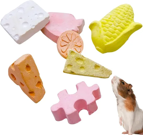 Vista 8 de Tfwadmx Bloque de lava para masticar, juguetes para moler dientes, bloque de lava para mascotas, piedra de calcio para chinchilla, hámster, ratón