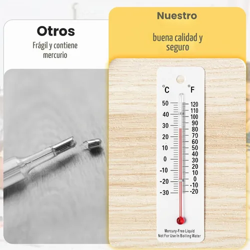 Vista 4 de Maitys - 10 termómetros científicos sin mercurio, suministros escolares para estudiantes, termómetros de doble escala de punto de ebullición