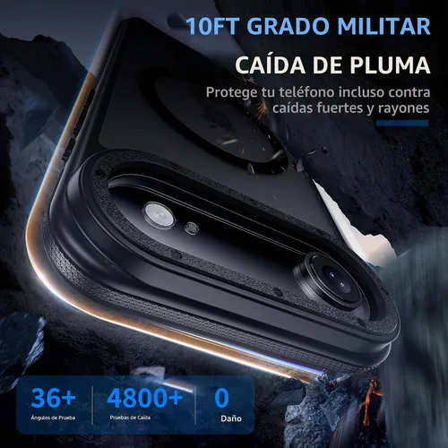 Vista 2 de Funda magnética para iPhone Air con protector de lente de cámara, protección grado militar de 10 pies, compatible con funda MagSafe Slim para iPhone