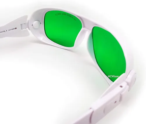 Vista 6 de MCWlaser Gafas de seguridad láser 190-470nm y 610-760nm para luz UV, azul, rojo rubí, verde, láser de picosegundo 405 nm, 445 nm, 450 nm, 635 nm