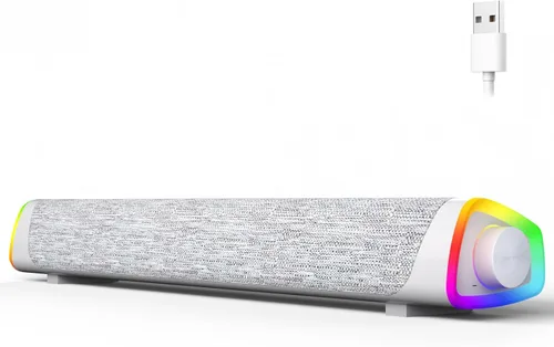 Vista 14 de SOULION Altavoces de computadora R30 para PC de escritorio, alimentación Gris