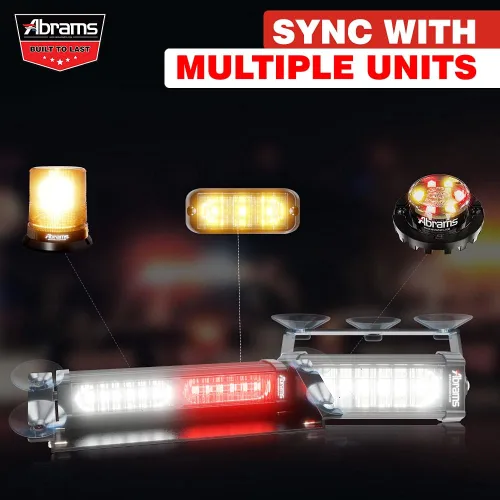 Vista 5 de Abrams SAE Class-1 Focus Series Dash LED luces, Rojo/Azul