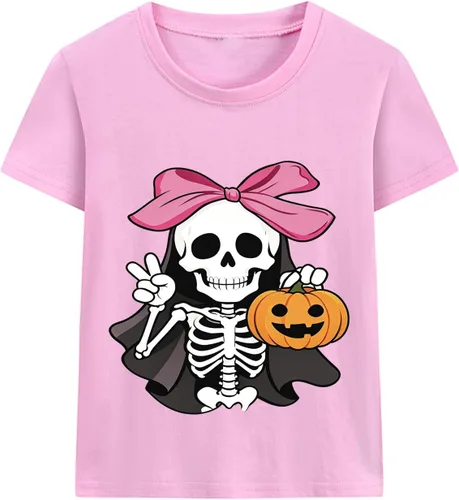 Vista 14 de CM-Kid Camiseta de manga corta de Halloween para niña pequeña Telaraña abucheo